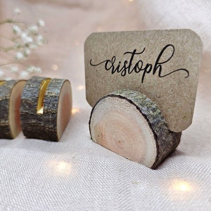 Wood card holders 10 pieces. Place card holders for rustic wedding decor. image 1
