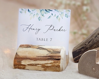 RAFIYU 10 Pezzi portacarte in legno, Supporto in Ebano, Segnaposto Legno di Matrimonio, Porta Carte Menu, Foto, Cartoline, Porta Cartellino Del Prezzo, per Matrimoni, Ristoranti, Banchetti e Feste