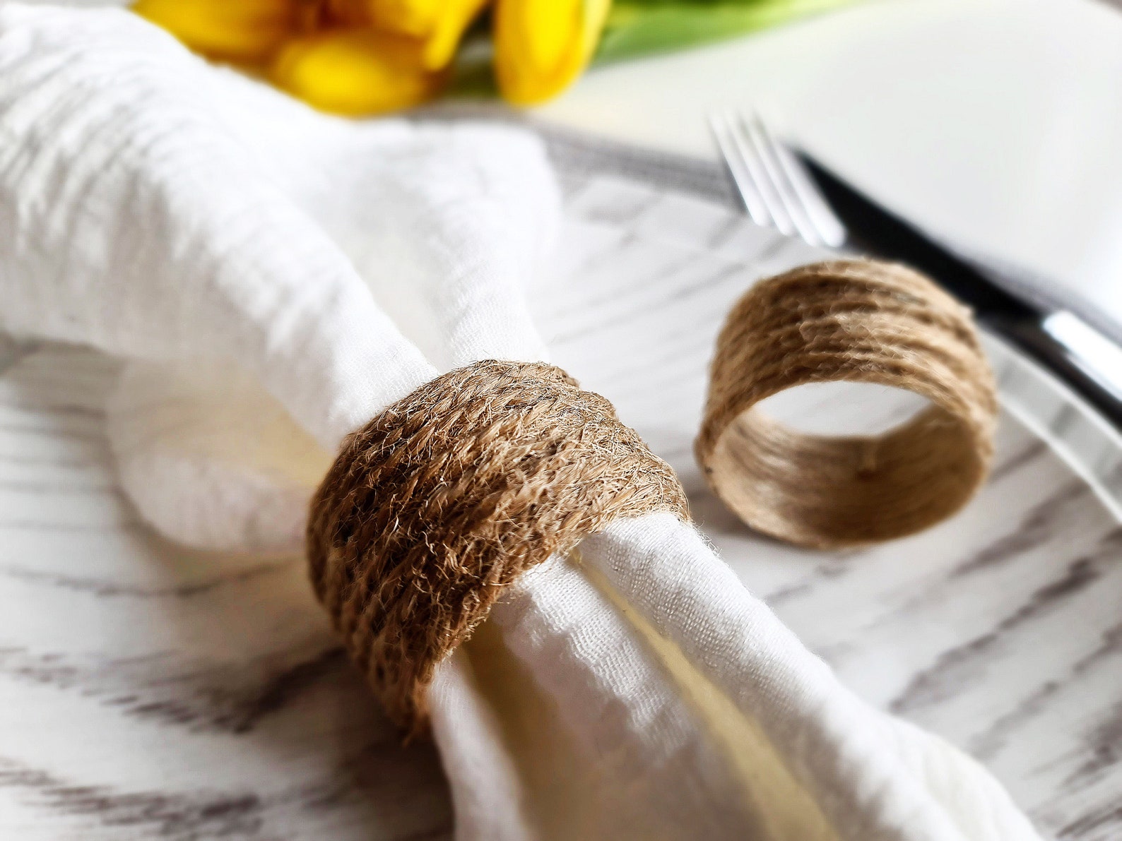 Jute Napkin Ring Rustic Napkin Rings Twine Napkin Rings Etsy UK