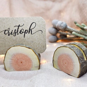 Wood card holders 10 pieces. Place card holders for rustic wedding decor. image 8