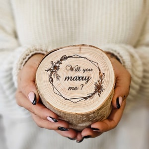 Engagement Ring Box | Ring Bearer Box | Wedding Ring Box | Personalized Ring Box | Custom Ring Box | Wood Log Ring Box | Rustic Ring Box