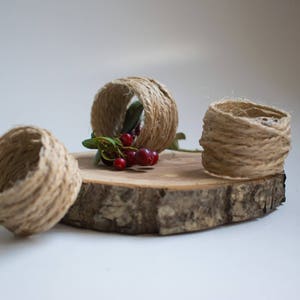 Jute napkin ring 1 sample, rustic napkin rings, twine napkin rings, handmade napkin ring, jute serviette rings, burlap napkin ring