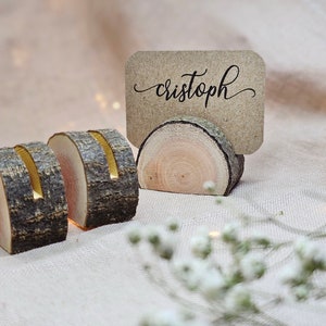Wood card holders 10 pieces. Place card holders for rustic wedding decor. image 9