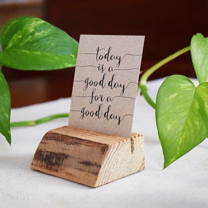 Note paper holder, engraved business card holder for your office, rustic card holder, personalized card holder, rustic office storage, 2pcs image 10