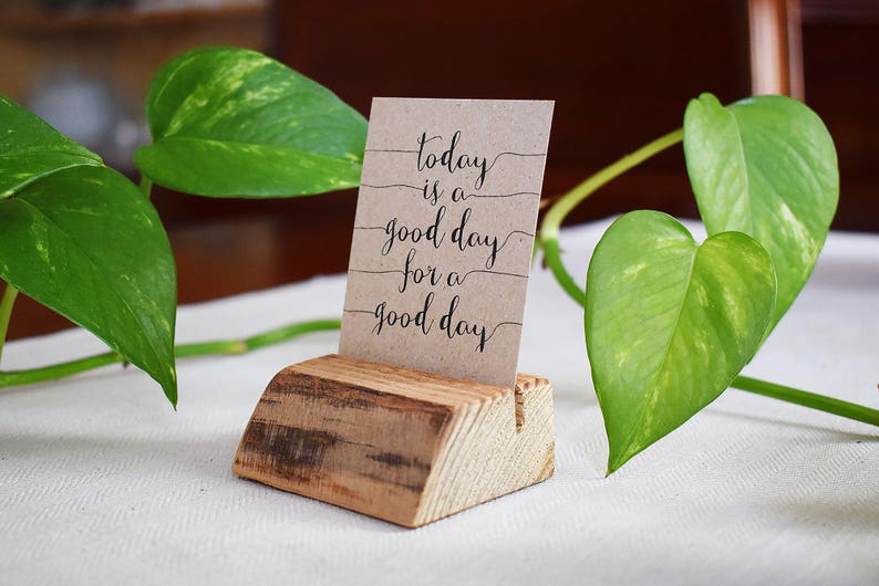 Note paper holder, engraved business card holder for your office, rustic card holder, personalized card holder, rustic office storage, 2pcs image 10