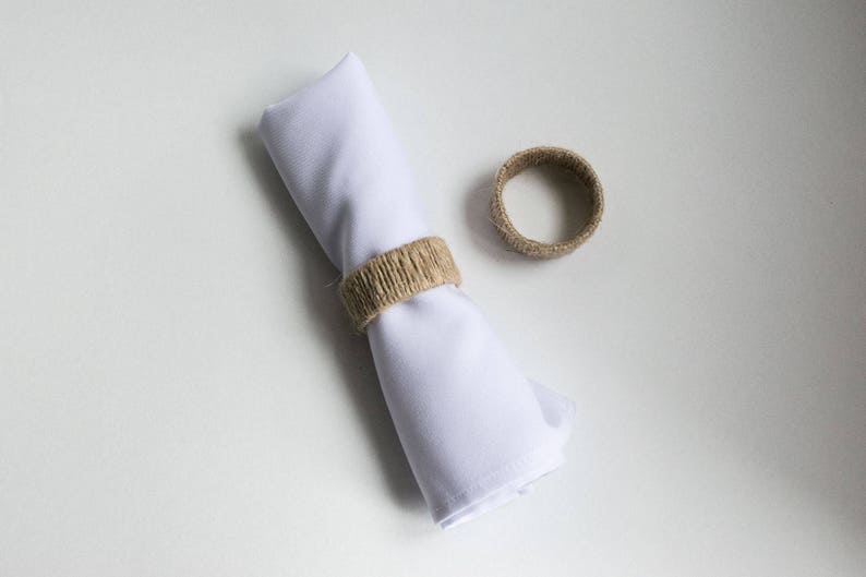 Jute Napkin Ring Linen Napkin Holder Rustic Napkin Rings Etsy