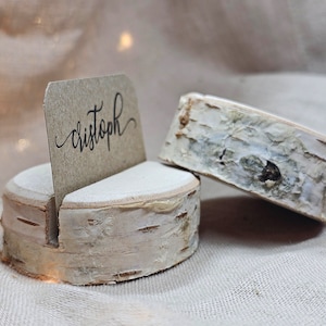 12 PEZZI - Porta segnaposto per matrimonio - Decorazione rustica per matrimonio - Porta nome - Porta carte in legno - Porta carte in betulla - Eco friendly