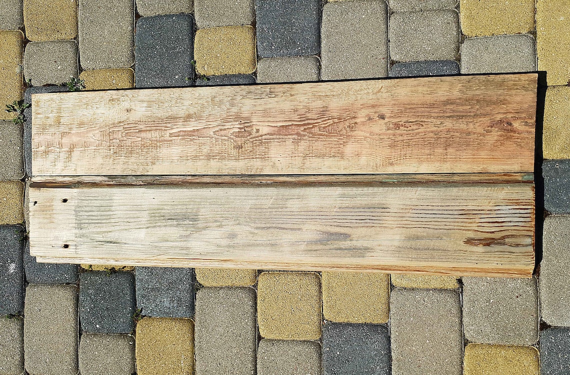 Set of 2 rustic wooden planks reclaimed wood raw wood with | Etsy