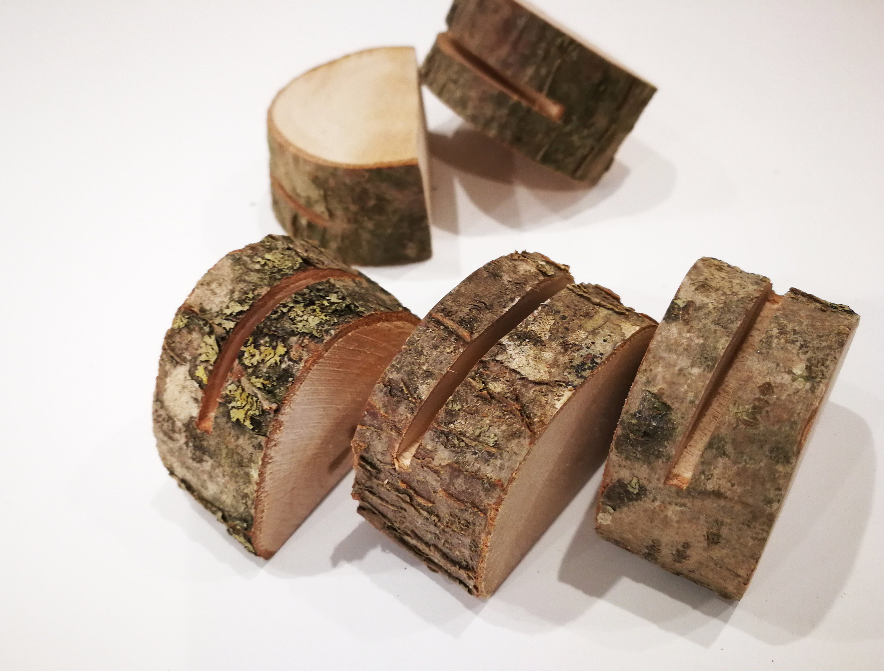 10 Portacarte In Legno Di Faggio - Portamenù Per Matrimoni E Feste, Colore Bianco - Foto 7