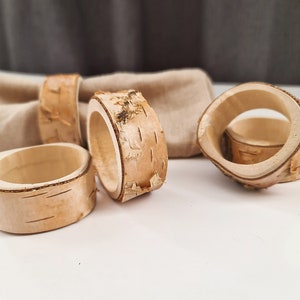 Portatovagliolo in betulla - 1 CAMPIONE. Decorazioni rustiche per matrimoni. Servizio da tavola, portatovagliolo in legno, anello per campioni, decorazione ecologica.