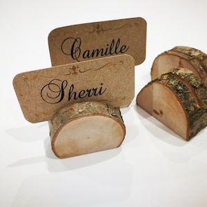 Wood card holders 10 pieces. Place card holders for rustic wedding decor. image 2