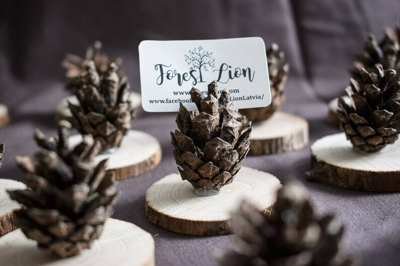 Pine Cone Holder 10 PIECES Name Card Holder Wedding Name Etsy