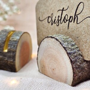 Wood card holders 10 pieces. Place card holders for rustic wedding decor. image 10