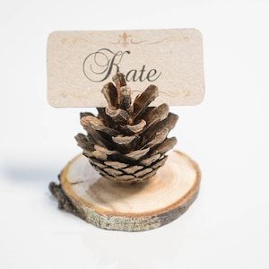 Rustic Pine cone name card holders - 12 pieces.