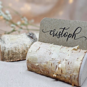 1 PIECE - Wedding place card holder. Birch name card holder for rustic wedding decoration.
