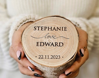 Voorstelringdoos| Rustieke ringdoos |  Verlovingsringdoos | Ringgeschenkdoos | Doos voor ringdrager | Gepersonaliseerde ringendoos | Aangepaste ringendoos