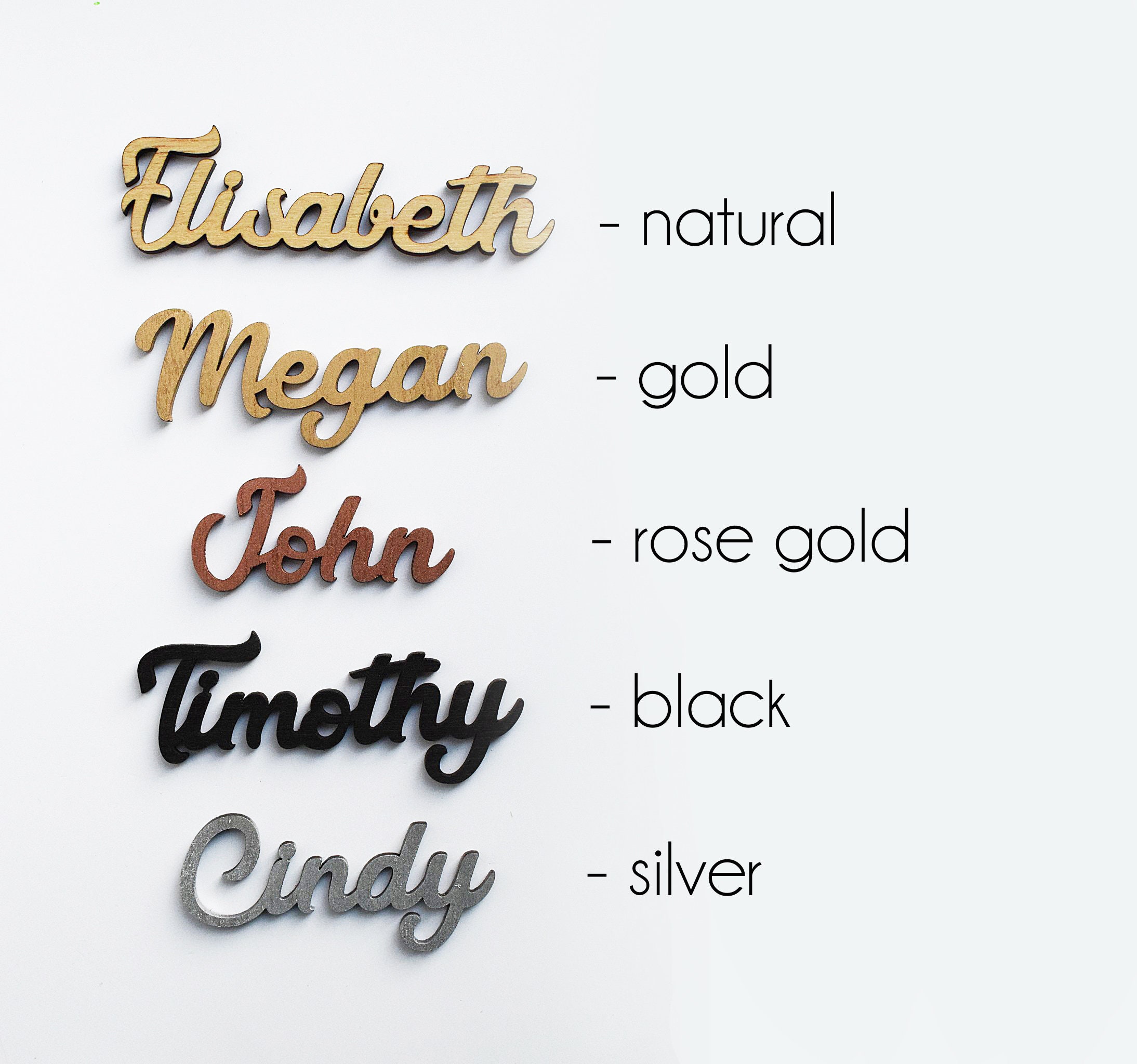 Wood Laser Cut Names Laser Cut Custom Wedding Place Cards Etsy