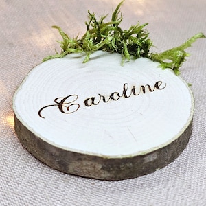 Fette di legno 4-6 cm / Fette di legno incise / Segnaposto per matrimonio / Segnaposto per matrimonio / Porta biglietti da visita / Segnaposto in legno per matrimonio /