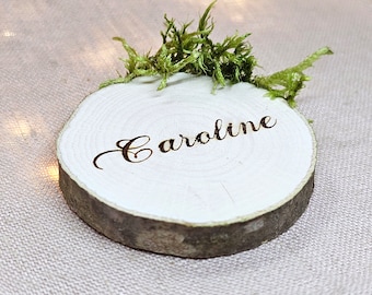 Wooden Slices 4-6 cm | Engraved Wood Slices | Wedding Place Names | Wedding Place Card | Name Card Holder | Wood Wedding Place Setting |