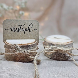 10 PEZZI - Porta biglietti da visita per matrimonio - Arredamento rustico per matrimoni - Porta biglietti da nome - Porta biglietti da visita in legno - Porta segnaposto - Eco friendly
