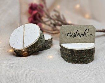 Wedding card holder - 30 PIECES. Rustic wedding decor - name card holder - wooden card holder - table place card holder - eco friendly