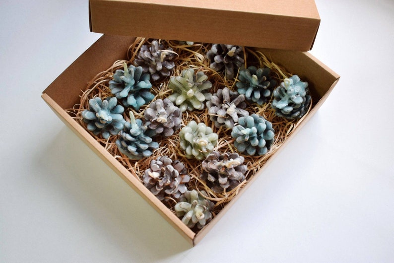 Wax pine cone firestarter 3 PIECES. Wedding decor, christmas gift and housewarming gift. image 7