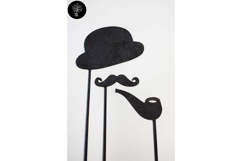 Set of 3 Painted Wood Photo Booth Props Wedding Photo Props Etsy