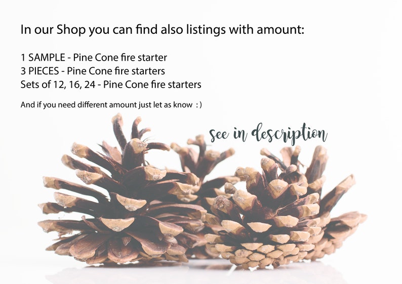 Wax pine cone firestarter 3 PIECES. Wedding decor, christmas gift and housewarming gift. image 5