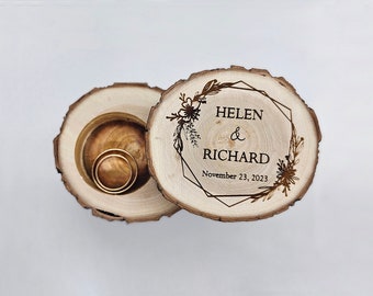 Personalized Proposal Ring Box - Rustic Ring Box - Ring Bearer Box - Rustic Wood Box- Engraved Wedding Ring Box - Ring Gift Box