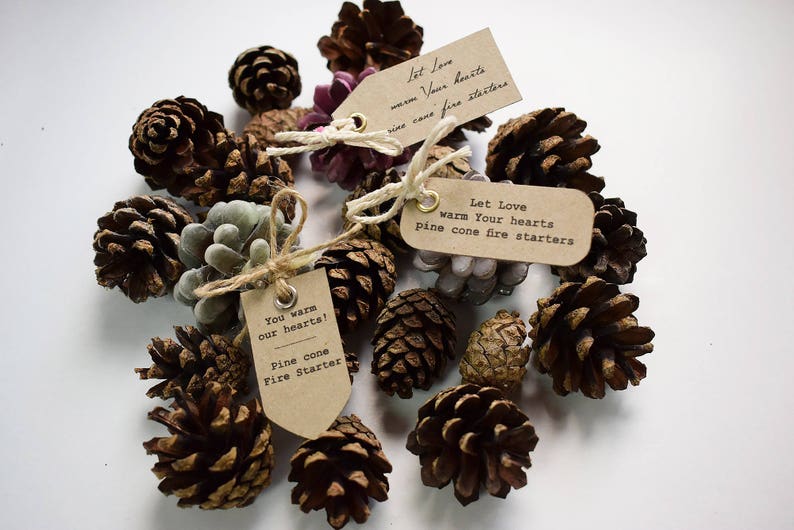 Pine cone fire starter 3 PIECES. Christmas gift and decoration. Rustic wedding favor. Gift for wedding guests. image 9