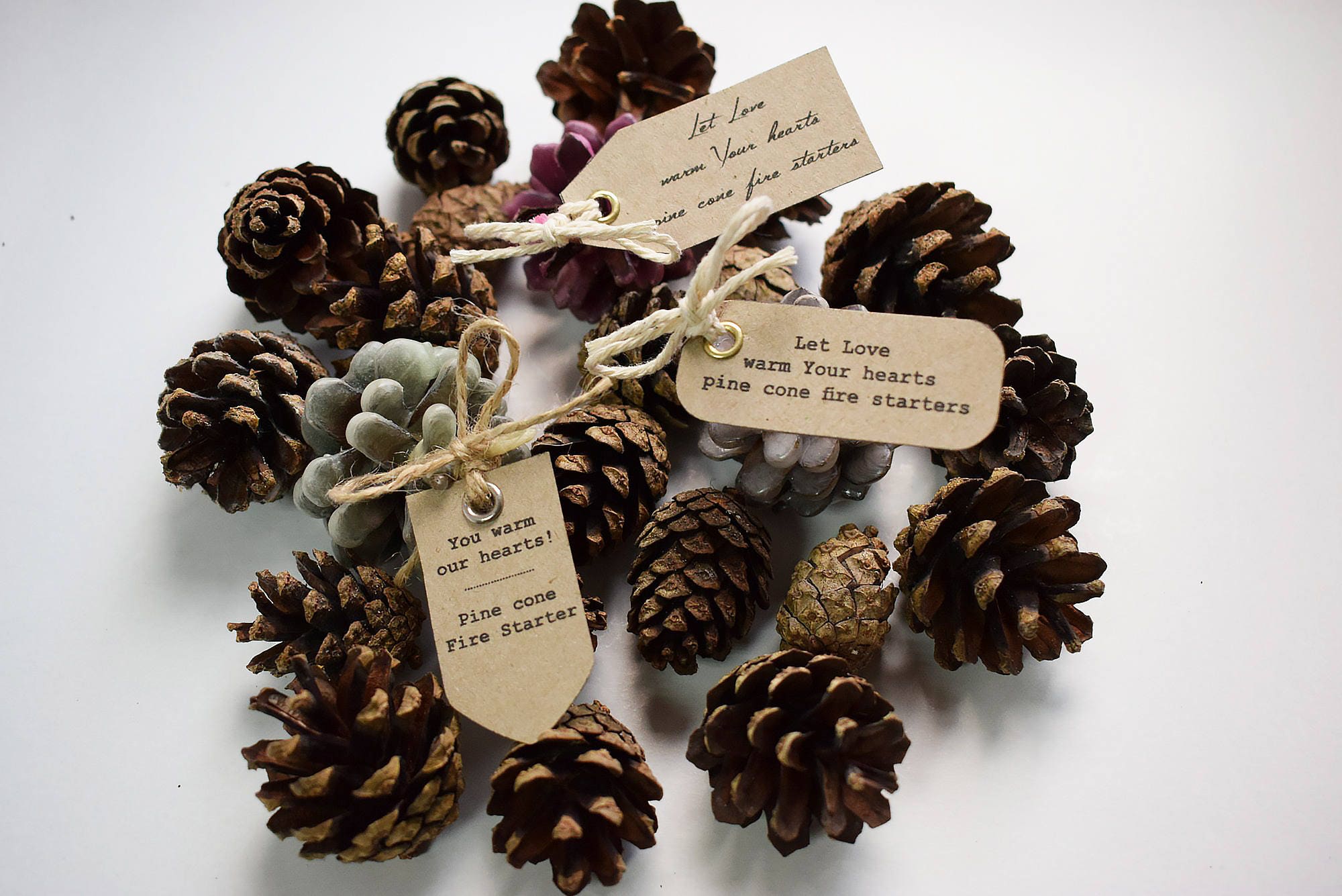 Pine cone fire starters Fireplace starter Christmas Etsy