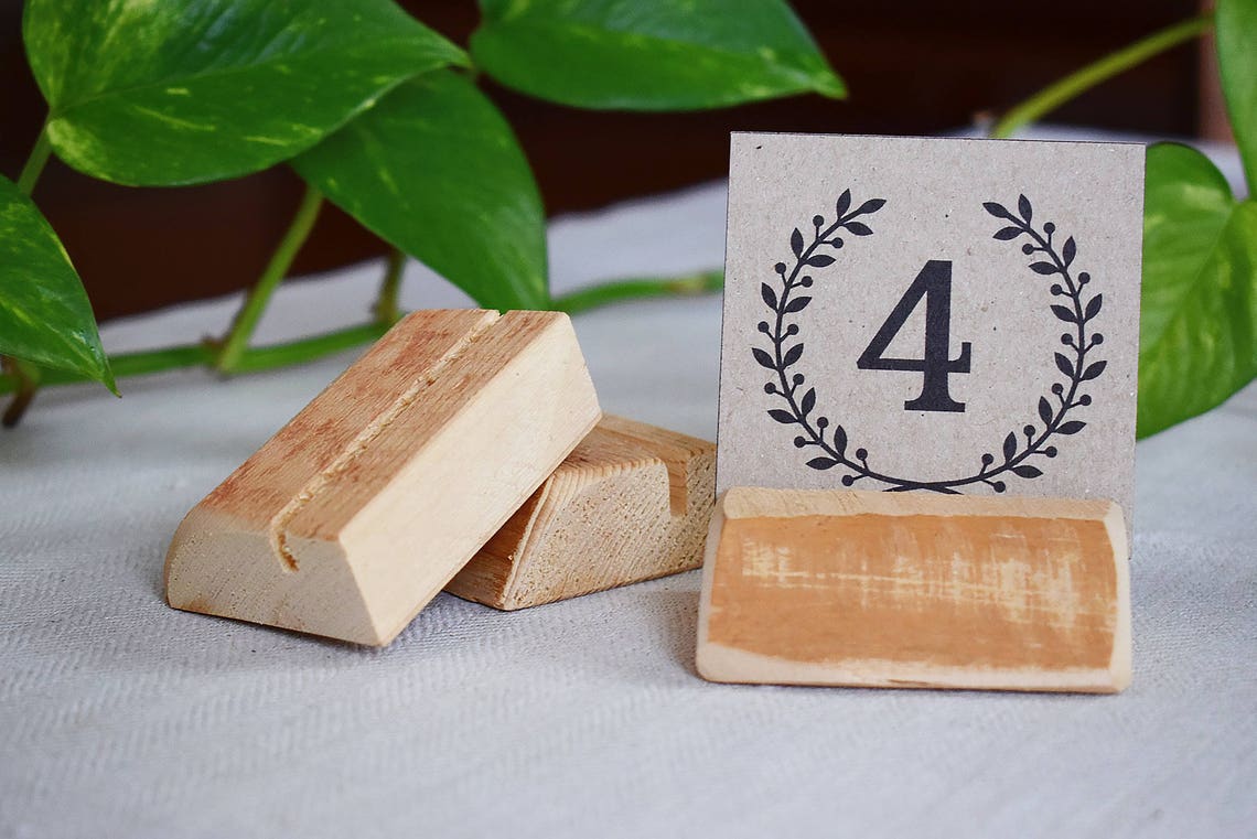 Table Card Holder Menu Card Holder Wooden Card Holder Etsy