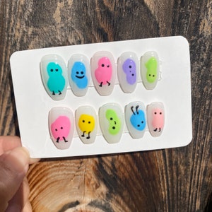 Press on nails | gel press ons | kawaii nails | cartoon nails