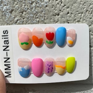 Nägel aufdrücken | Gelpresse auf | kawaii Nägel | pinke Nägel | Kunstnägel
