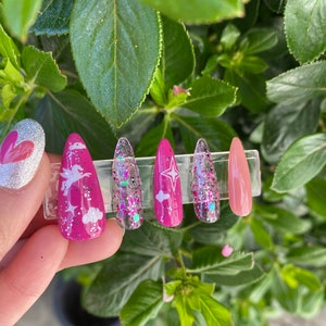 Unicorn pink press on nails