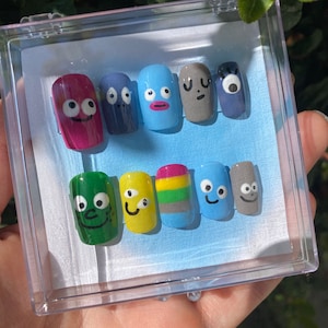 Press on nails | cartoon nails | color nails