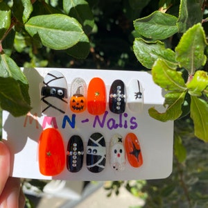 Halloween costume | press on nails | cartoon nails | fake nails