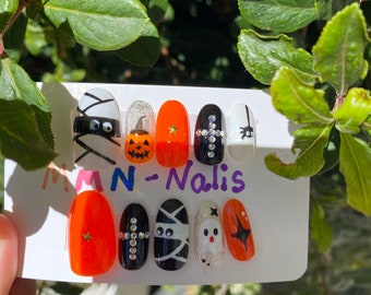 Halloween costume | press on nails | cartoon nails | fake nails