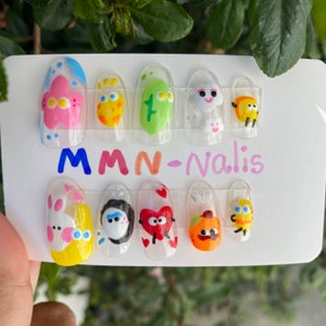 Set of 10pcs press on nails | cartoon nails | kawaii nails