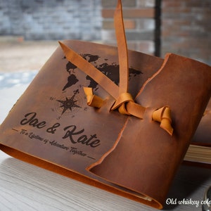 Personalisiertes Leder-Gästebuch/Leder Fotoalbum/Leder Erinnerungsbuch/Hochzeitsgästebuch/A4 und A5 Scrapbook/Jubiläumsgeschenk