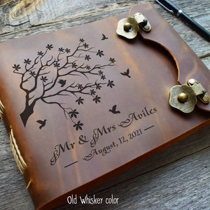 Leder Fotoalbum/Hochzeitsalbum/A5-A4 Leder Gästebuch/Hochzeitsgästebuch/Fotoalbum mit Wunschgravur/Leder Erinnerungsbuch