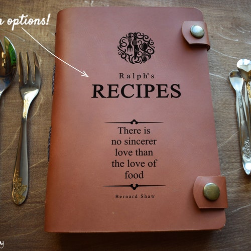 Leather Recipe Journal Personalized Gift Leather Cook Book Etsy