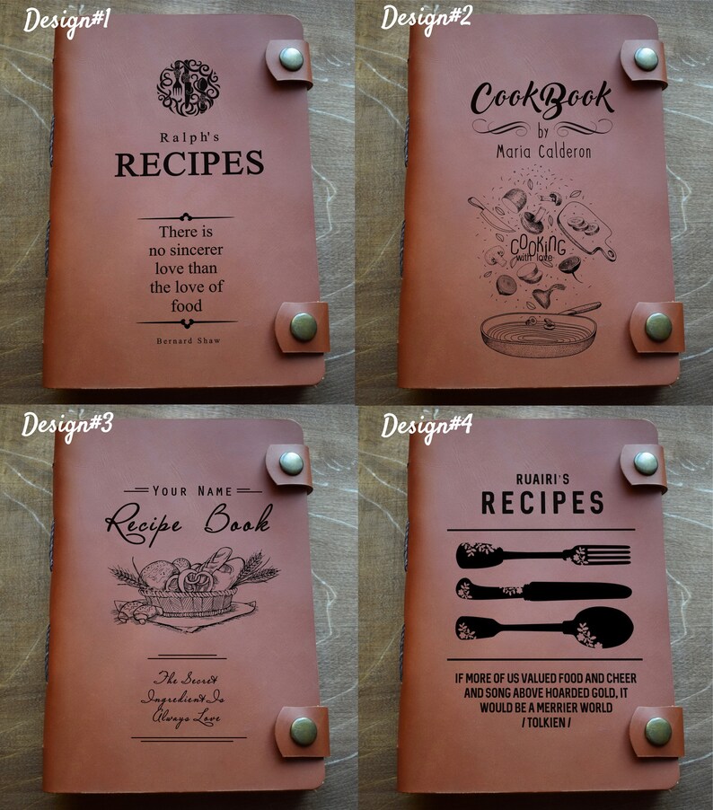 Personalized cookbook/Leather recipe book/Custom Etsy