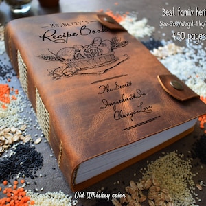 Exclusive leather cookbook/ 600, 300 or 200 pages/Family heirloom/A5 and A4 Personalized recipe book with dividers/3rd anniversary gift image 5