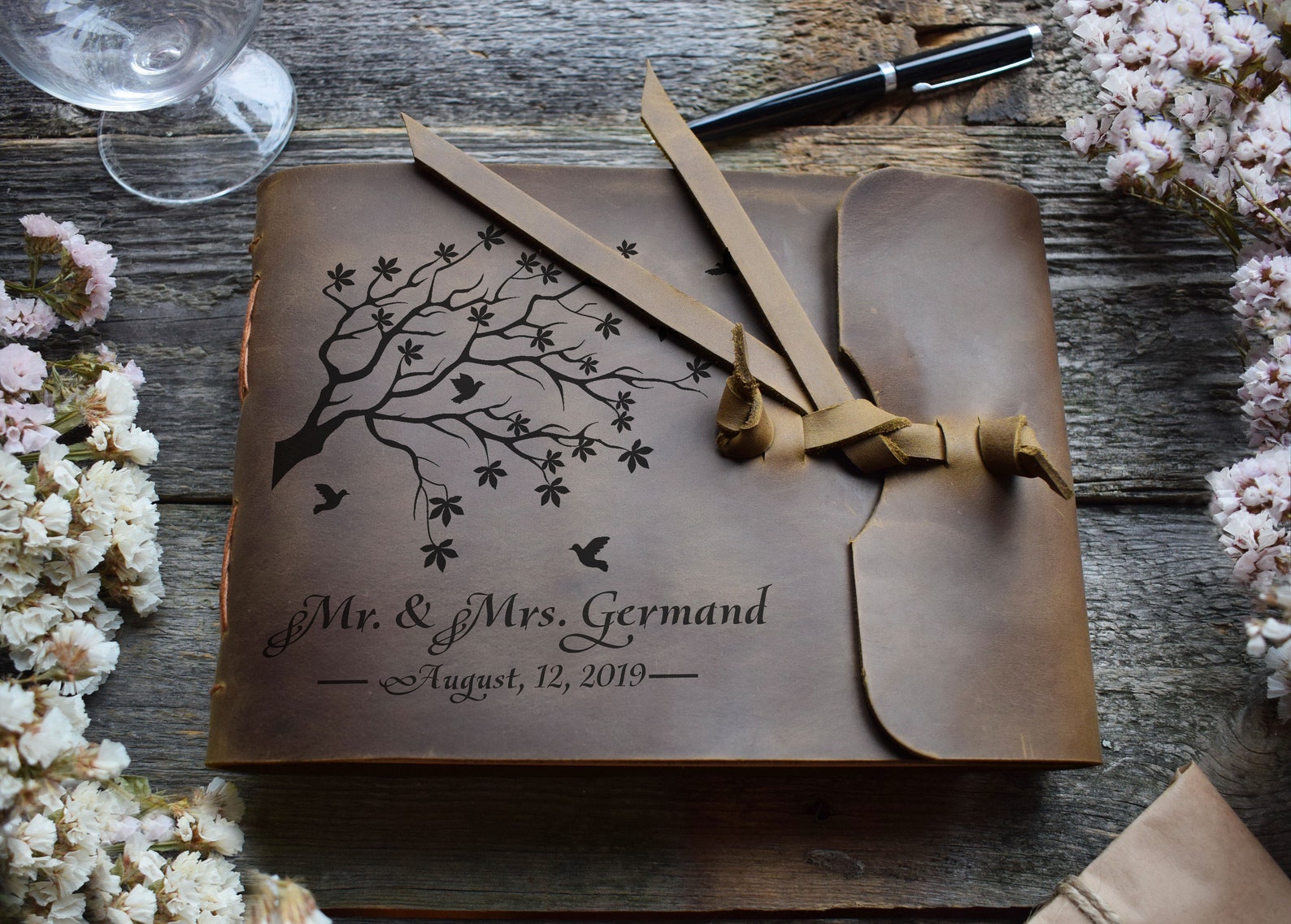 Leather Photo Album/personalized Leather Guest Book/leather Etsy