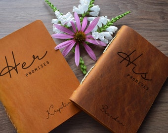 Vows book/ Free personalized leather vows book/ Promises book/  Wedding Vow Book/ His and Her vows