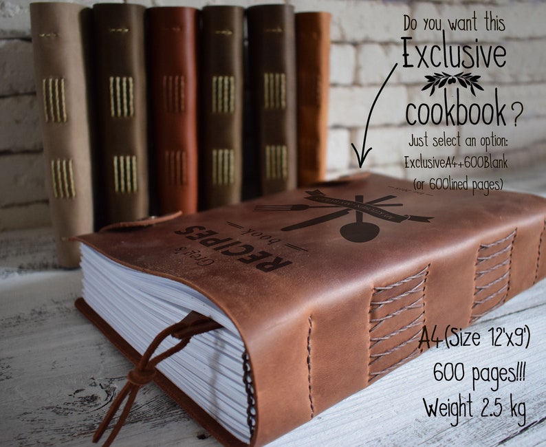 Leather Recipe Book/Personalized Cookbook/A4 A5 Recipes/Recipe | Etsy
