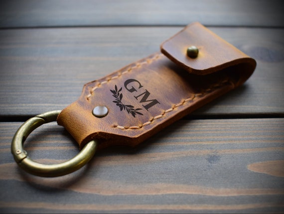 Etsy leather keychain deals