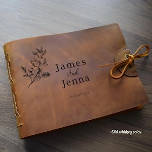 Album fotografico in pelle/Album personalizzato gratuito formato A4 o A5 con carta spessa avorio o nera/Libro degli ospiti/Libro dei ricordi/Regalo per anniversario