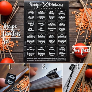 Exclusive leather cookbook/ 600, 300 or 200 pages/Family heirloom/A5 and A4 Personalized recipe book with dividers/3rd anniversary gift image 10